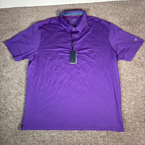 Maelreg Performance Polo Shirt Mens 2XL Purple Golf Short Sleeve - Picture 2 of 8